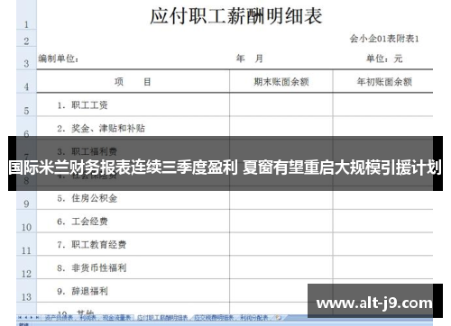 国际米兰财务报表连续三季度盈利 夏窗有望重启大规模引援计划 国际米兰财务报表连续三季度盈利 夏窗有望重启大规模引援计划